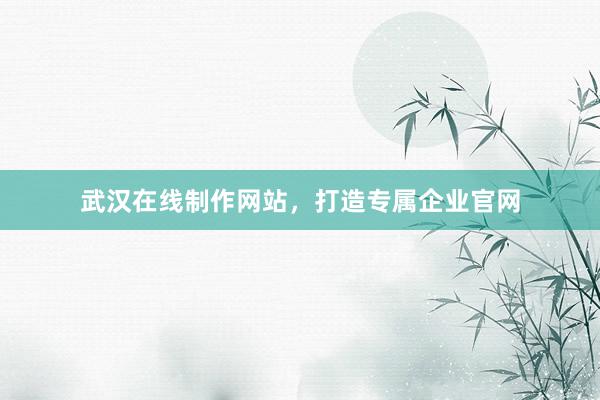 武汉在线制作网站，打造专属企业官网